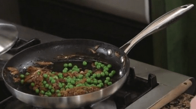Nonstick Titanium cookware being used to cook dinner