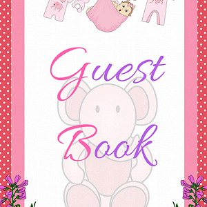 Pink Ele Guest Book Sign