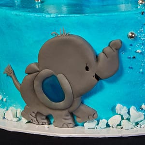 Blue Elephant Baby Shower Cake