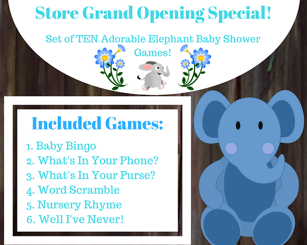Included Blue Elephant Baby Games 1 6