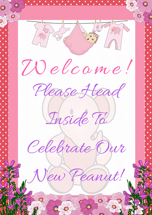Pink Ele Welcome Sign