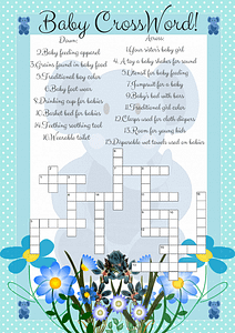 Blue Elephant Crossword Game Printable