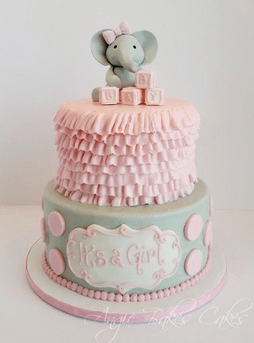Elephant Baby Shower Cake Idea Image
