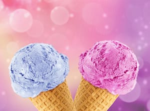 Blue and Pink Ice Cream Cones