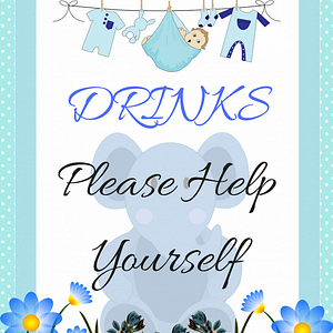 Blue Elephant Drink Please help Yourself Decorative Sign