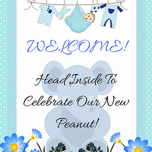 Blue Elephant Welcome Banner Decoration