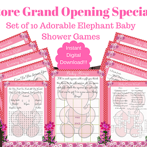 Pink Elephant Baby Shower For Girl Package
