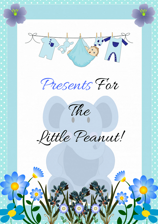 Blue Elephant Presents For The Little Peanut Decoration Sign