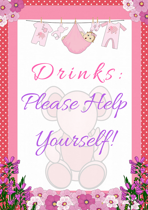 Pink Ele Drinks Sign